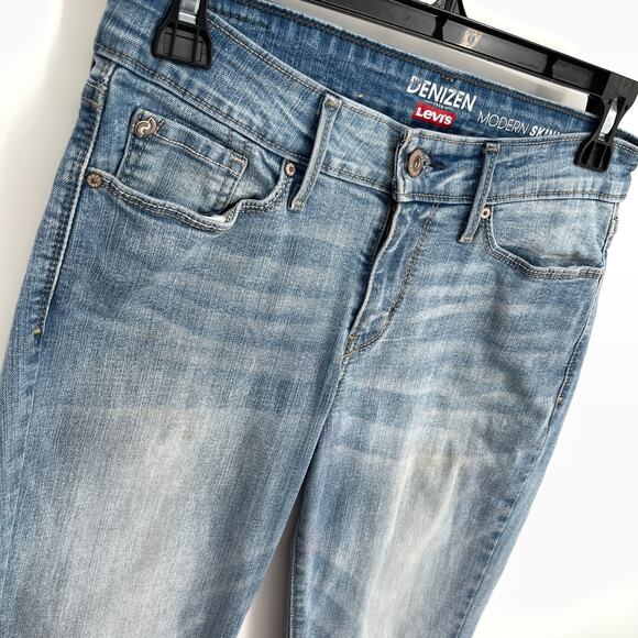 Levi's Denizen Skinny Jeans Womens Sz 27 Light Wash Raw Hem Cuffed Stretch - Picture 2 of 9